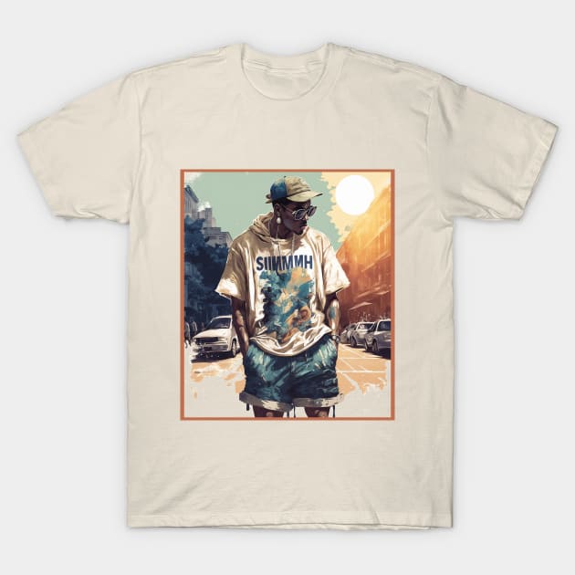 Hip Hop graphic Illustration of a Man T-Shirt by JoJoLikesToast